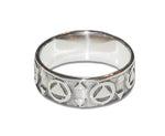 Band Circle/Triangle Ring - Sterling Silver