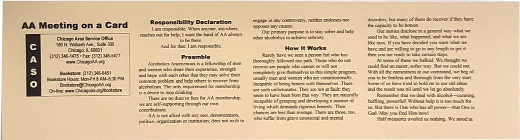 The AA Meeting On A Card – CASO