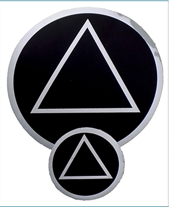 Sticker -- Small Cir/Triangle Black (Chrome outline)