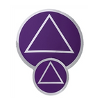 Sticker -- Small Cir/Triangle Purple (Chrome outline)