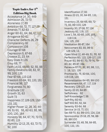 Module Topic Index Topic Index 4th Ed Big Book, Bookmark – CASO