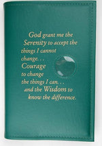 BC08 - Green 12&12 Cover W/Serenity Prayer & Coin Holder