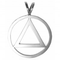 Large Flat Circle & Triangle Sterling Silver - Pendant
