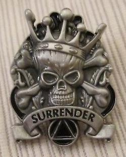Surrender Skull Lapel Pin