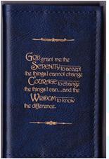BC07 - Blue - Large Print Big Book W/Serenity Prayer & Coin Holder