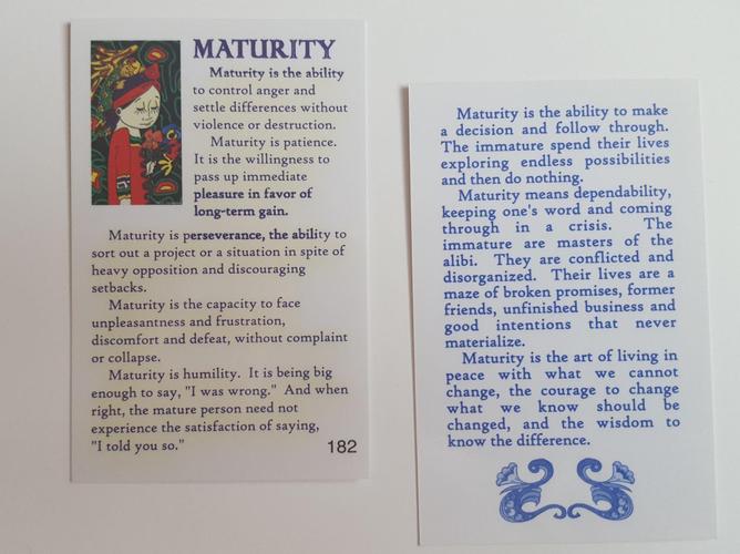 182 - Maturity Card