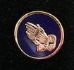 Lapel Pin Praying Hands Blue