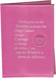 BC08 - Pink 12&12 Cover W/Serenity Prayer & Coin Holder