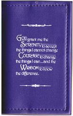 BC07 - Purple - Large Print Big Book W/Serenity Prayer & Coin Holder