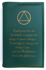 BC07 - Green - Large Print Big Book W/Serenity Prayer & Coin Holder