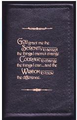 BC07 - Black - Large Print Big Book W/Serenity Prayer & Coin Holder