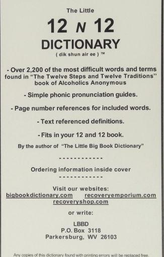 Twelve and Twelve Dictionary